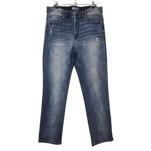 Democracy "Ab" solution‎ Blue Vintage Stretch Denim Straight Leg Jeans Size 16
